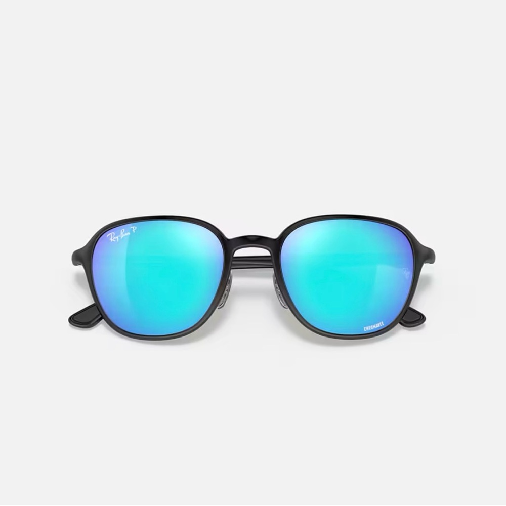 Ray-Ban Black Frames with Aqua Lenses